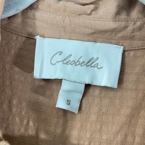 Cleobella Maxi Dress Small Tan Button-Up Short Sleeve Shirtdress Revolve - Picture 12 of 15